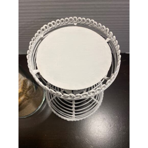 Beach Scene w Shells & Myrtle Beach Sand in Vase on White Metal Wire Stand - Picture 7 of 10